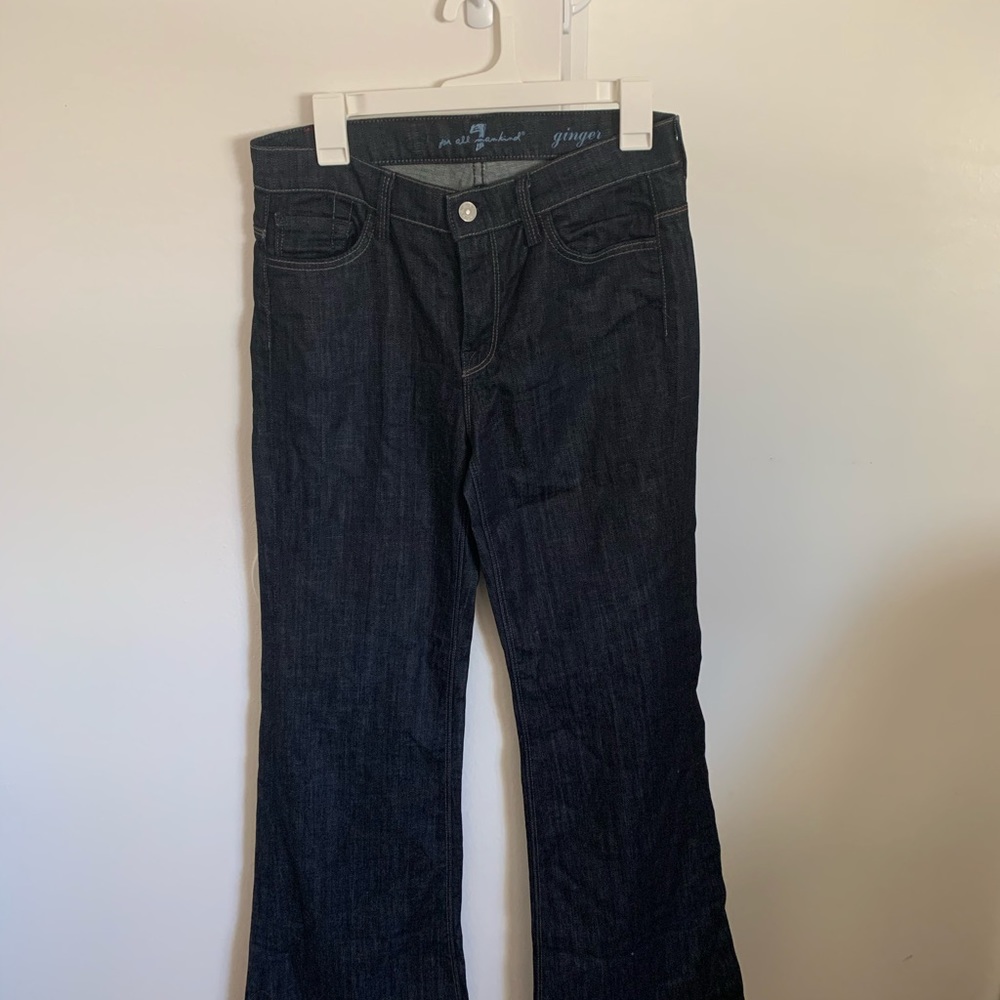 Dark wash 7 Brand mid rise bell bottom jeans